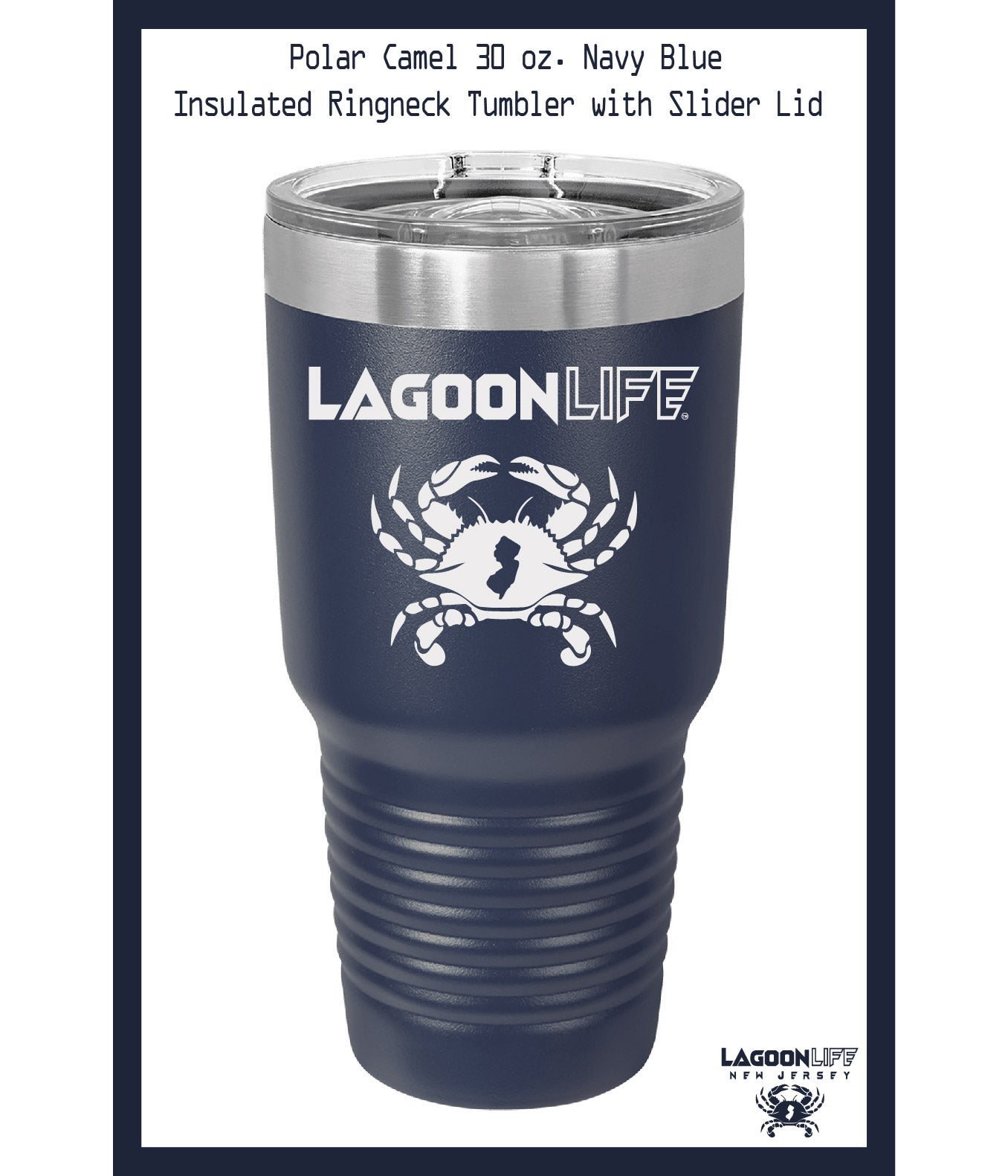 Polar Camel 30 oz. Navy Blue Insulated Ringneck Tumbler with Slider Lid