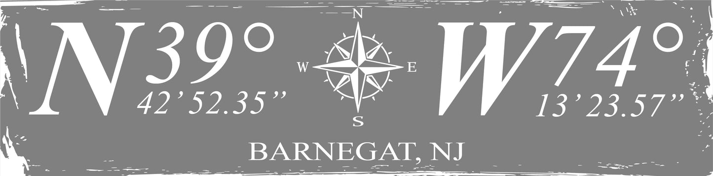 6"x24" - Nautical Coordinates Sign