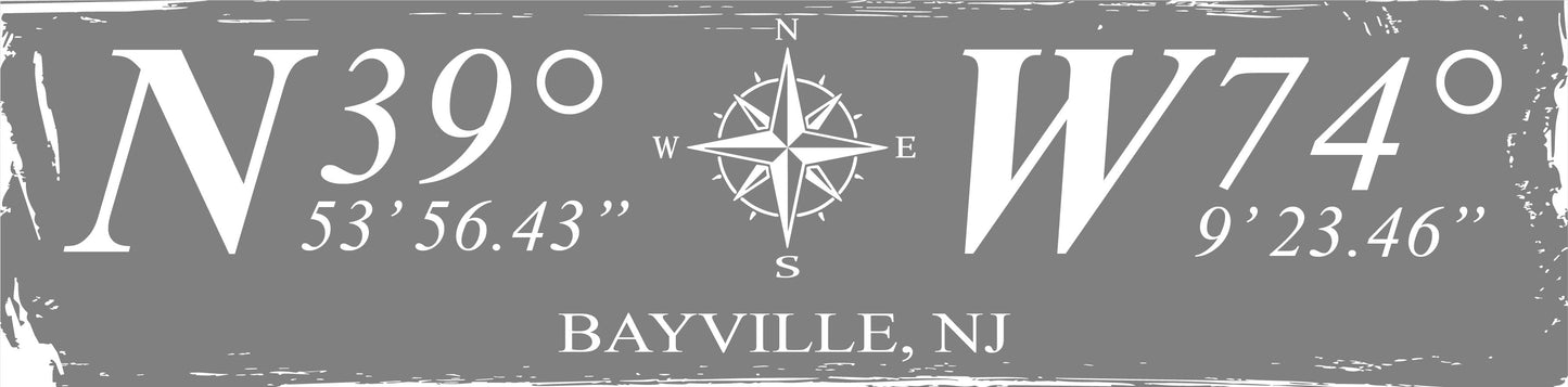 6"x24" - Nautical Coordinates Sign