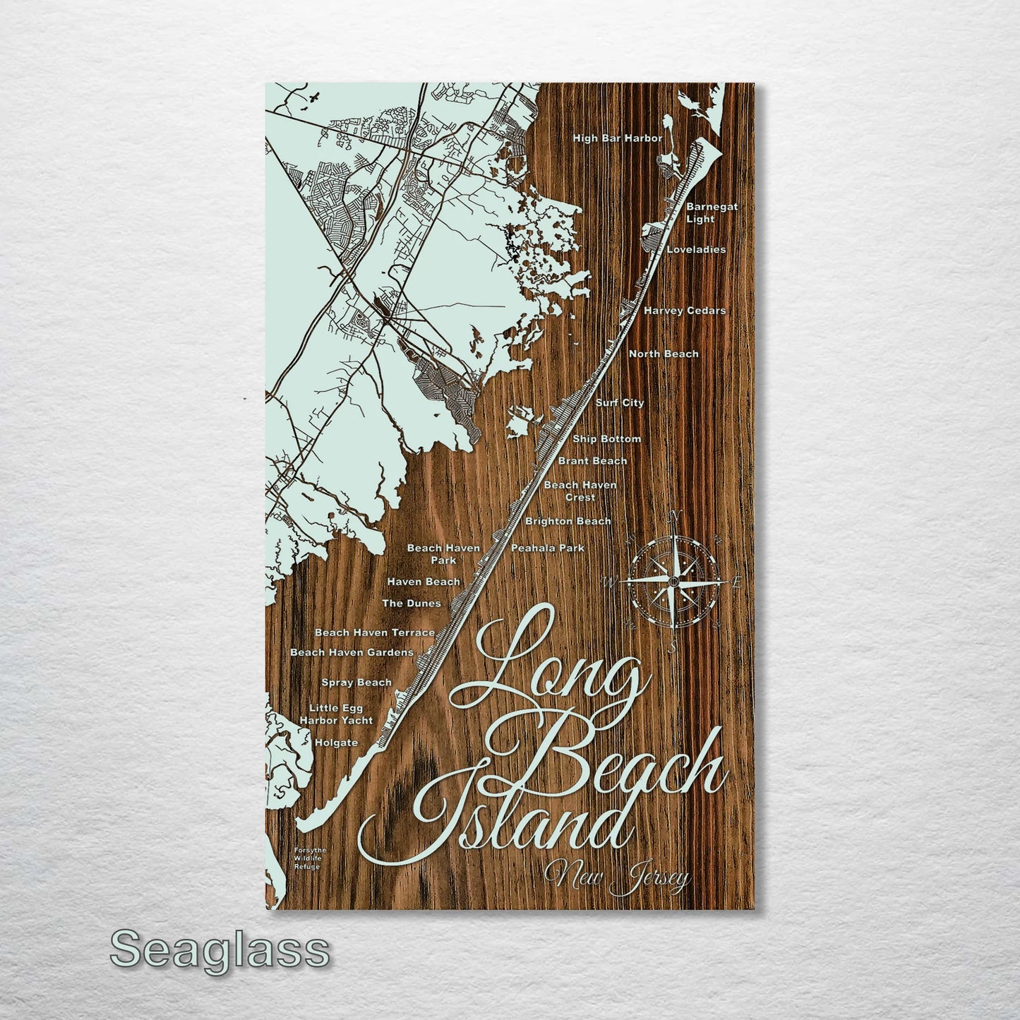 Carved Wood Map - Long Beach Island
