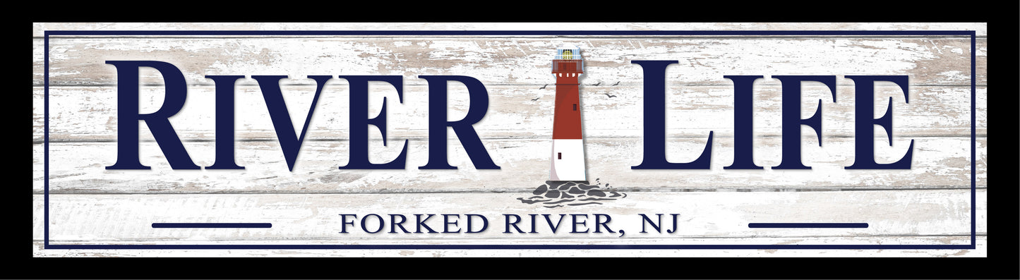 6"x 24" - River Life - Wood Sign